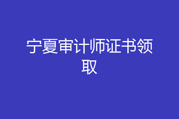 宁夏审计师证书领取
