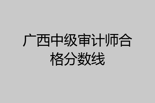 广西中级审计师合格分数线