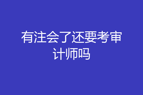 有注会了还要考审计师吗
