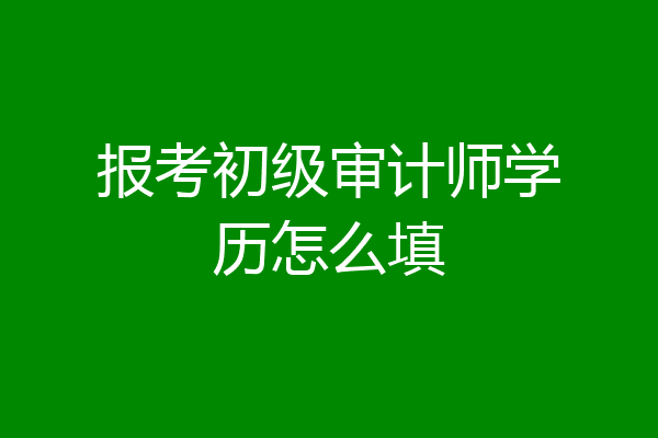 报考初级审计师学历怎么填