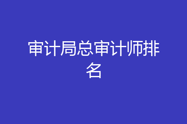 审计局总审计师排名