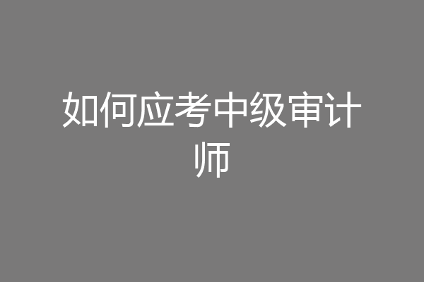 如何应考中级审计师