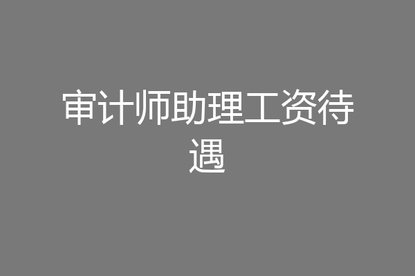 审计师助理工资待遇