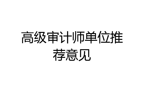 高级审计师单位推荐意见