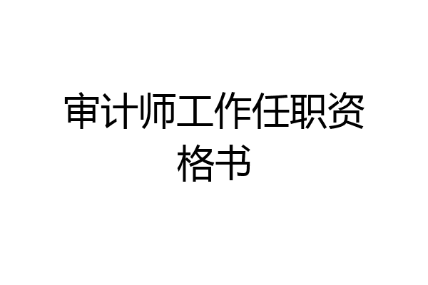 审计师工作任职资格书