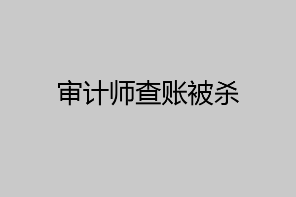 审计师查账被杀