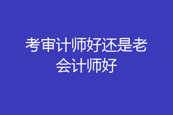 考审计师好还是老会计师好