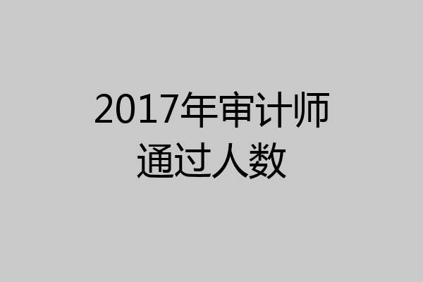 2017年审计师通过人数