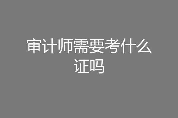 审计师需要考什么证吗