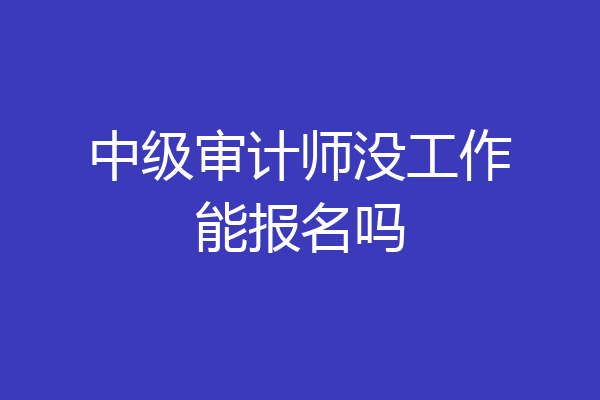 中级审计师没工作能报名吗