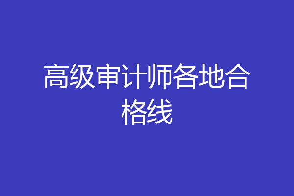 高级审计师各地合格线