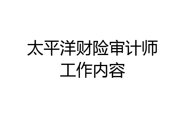 太平洋财险审计师工作内容