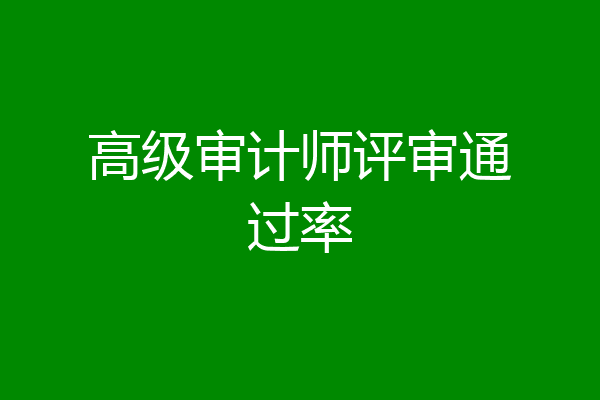 高级审计师评审通过率