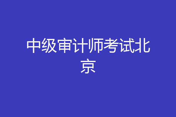 中级审计师考试北京