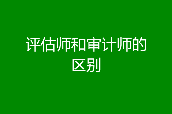评估师和审计师的区别