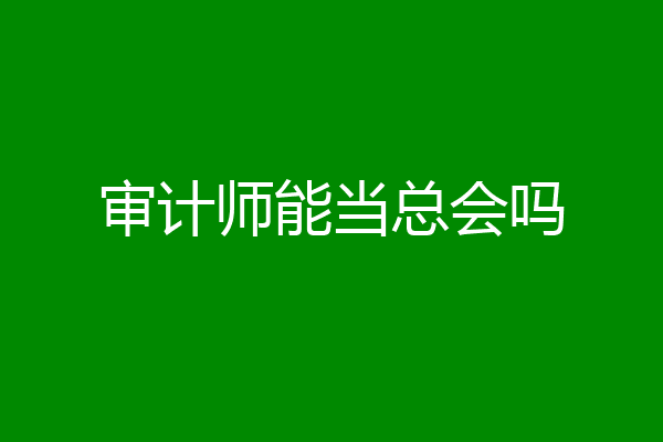 审计师能当总会吗