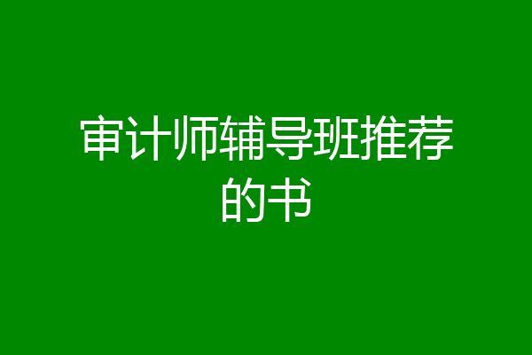 审计师辅导班推荐的书