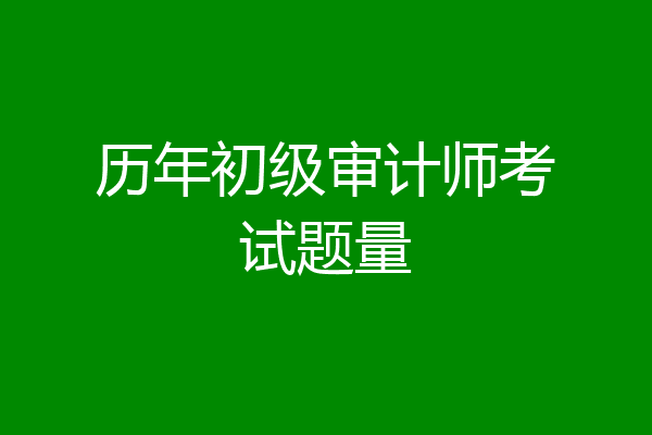 历年初级审计师考试题量