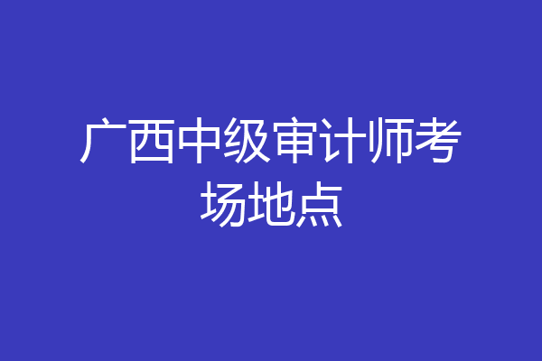 广西中级审计师考场地点