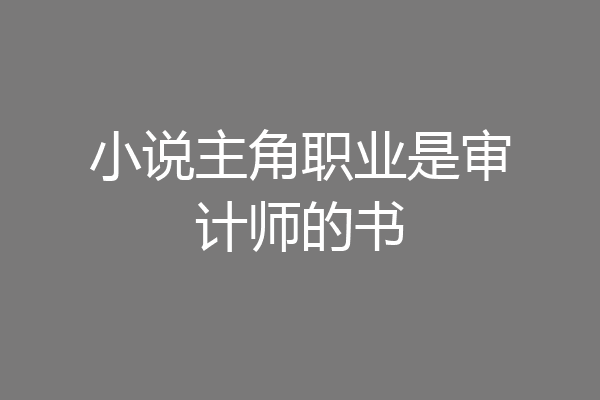 小说主角职业是审计师的书