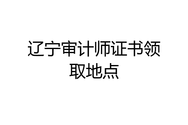辽宁审计师证书领取地点