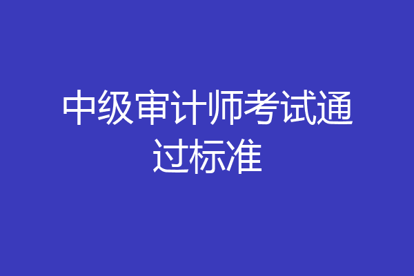 中级审计师考试通过标准