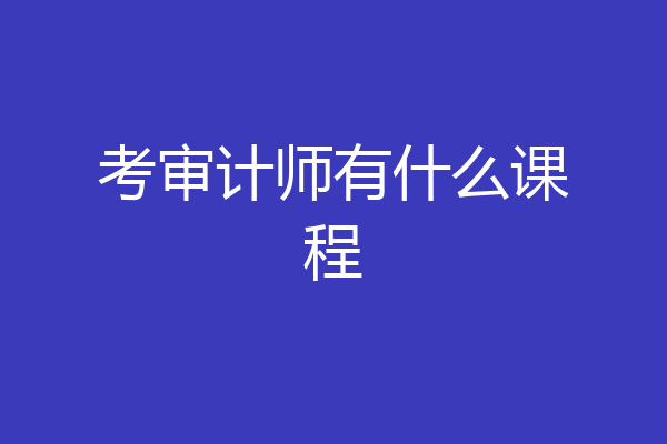 考审计师有什么课程