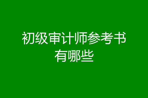 初级审计师参考书有哪些