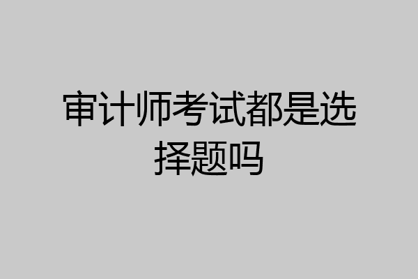 审计师考试都是选择题吗