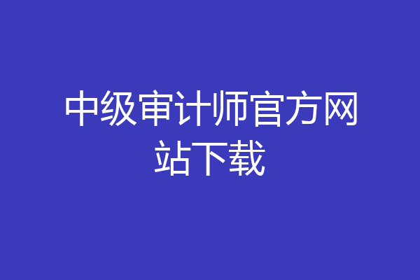中级审计师官方网站下载