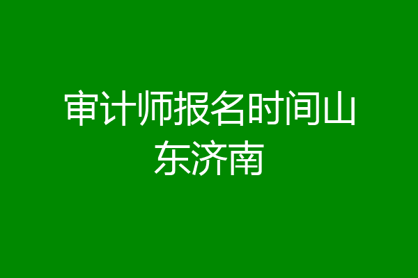 审计师报名时间山东济南