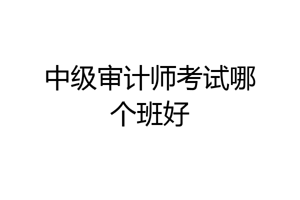 中级审计师考试哪个班好