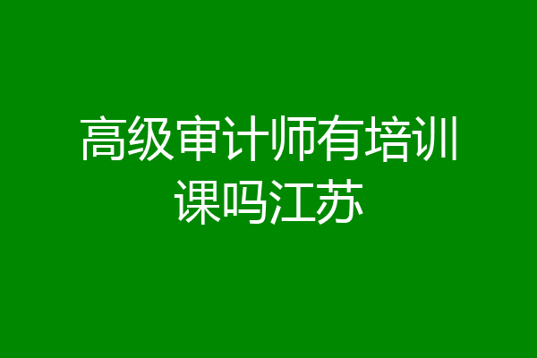 高级审计师有培训课吗江苏