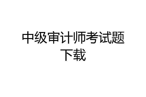 中级审计师考试题下载