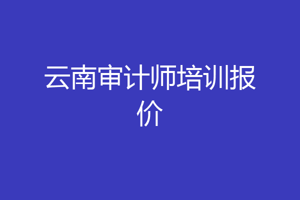 云南审计师培训报价