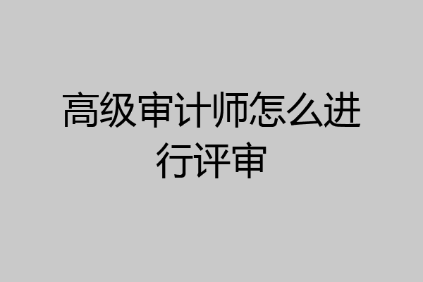 高级审计师怎么进行评审