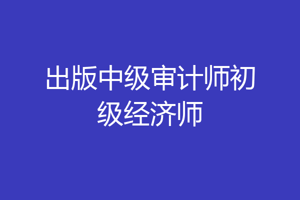 出版中级审计师初级经济师