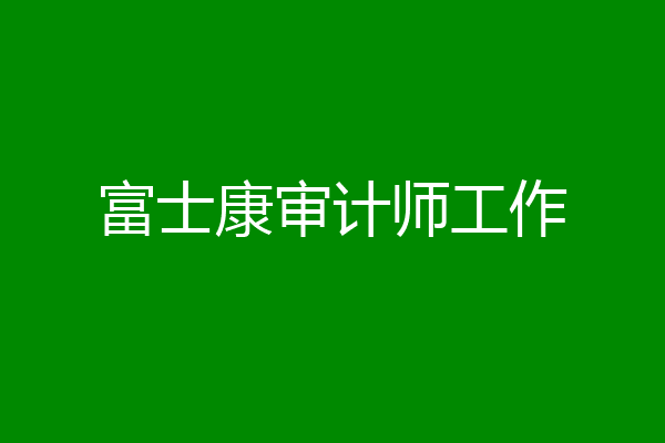 富士康审计师工作