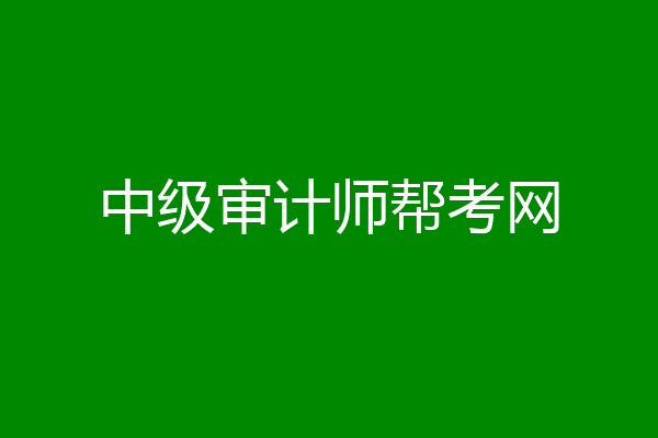 中级审计师帮考网