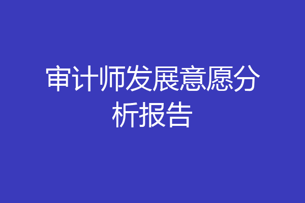 审计师发展意愿分析报告