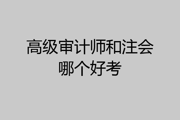 高级审计师和注会哪个好考
