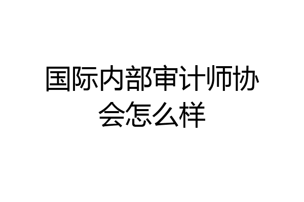 国际内部审计师协会怎么样