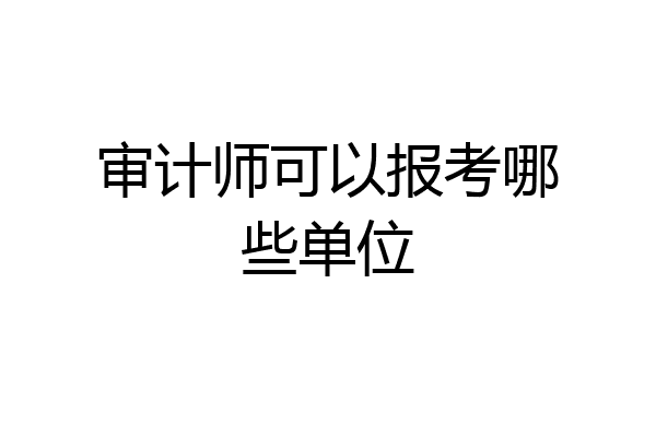 审计师可以报考哪些单位