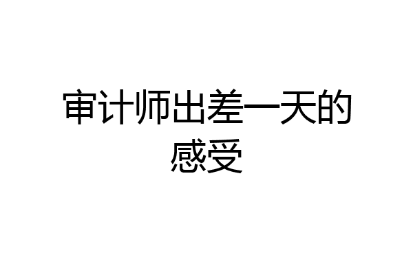 审计师出差一天的感受