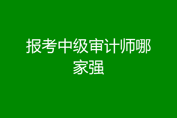 报考中级审计师哪家强