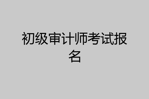 初级审计师考试报名