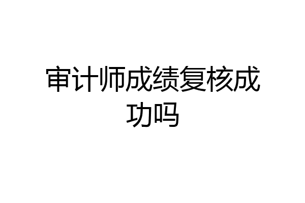 审计师成绩复核成功吗