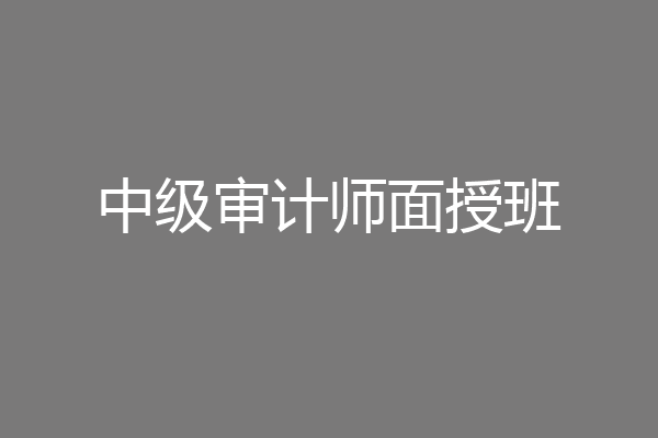 中级审计师面授班