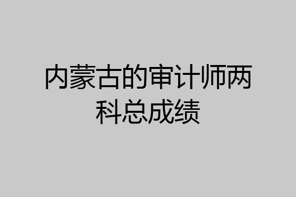 内蒙古的审计师两科总成绩