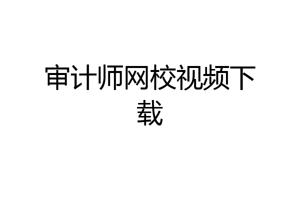 审计师网校视频下载